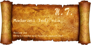 Madarasi Teónia névjegykártya